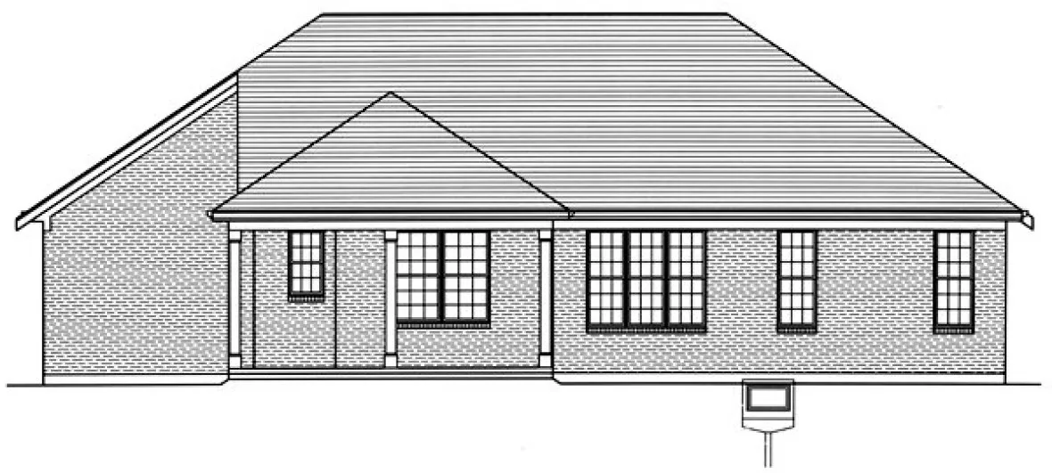 Rear Elevation for House Plan #538071