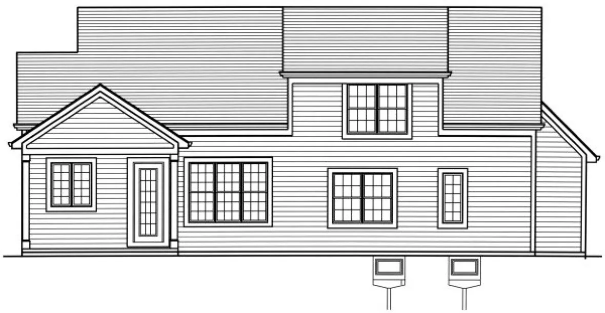 Rear Elevation for House Plan #531591