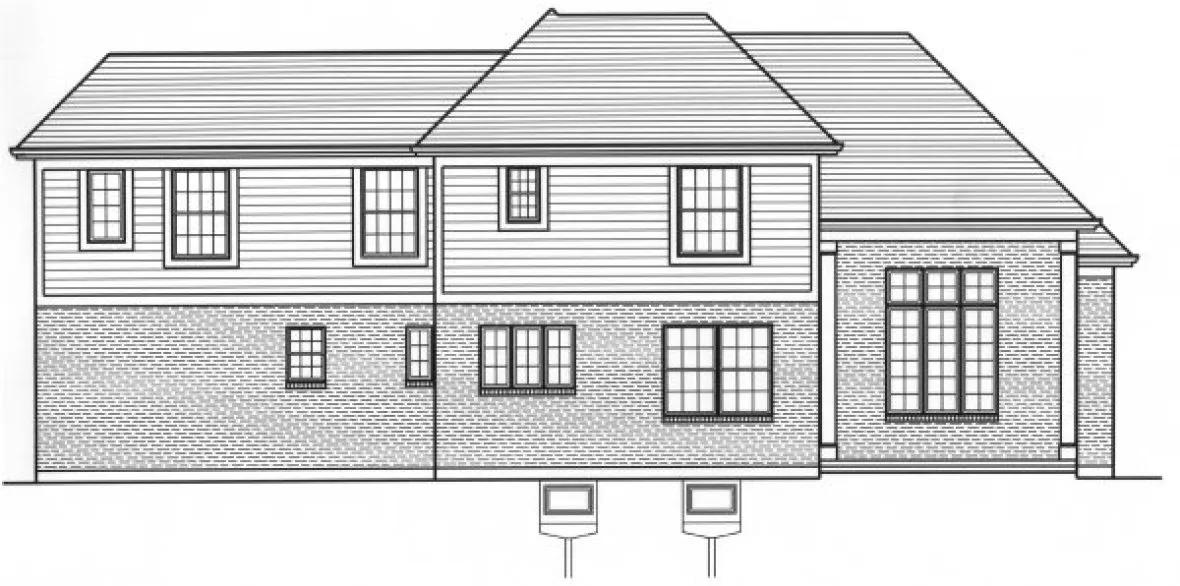 Rear Elevation for House Plan #536091