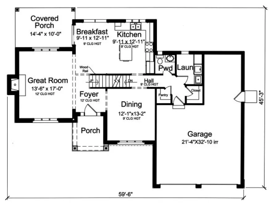 Main Floor Plan for House Plan #536091