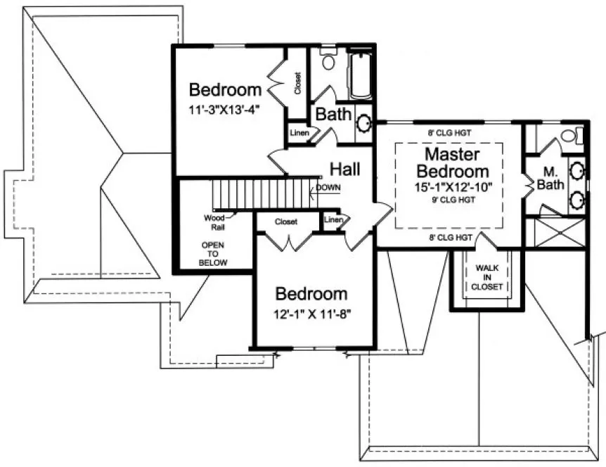 Second Floor Plan for House Plan #536091