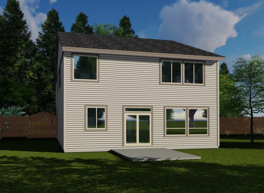 Rear Elevation for House Plan #852781