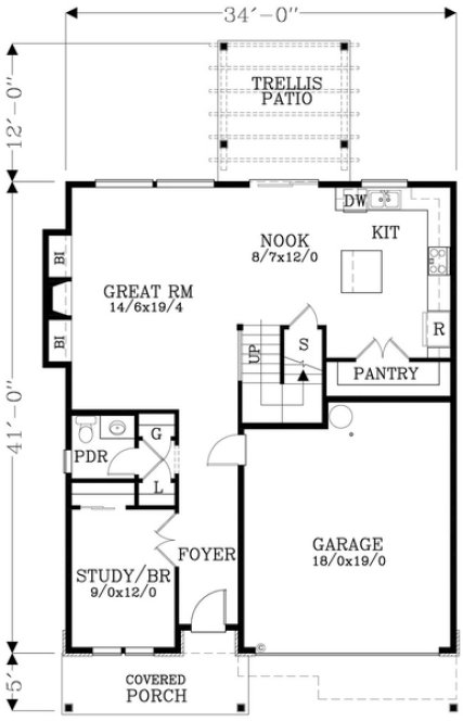 Main Floor Plan for House Plan #852781
