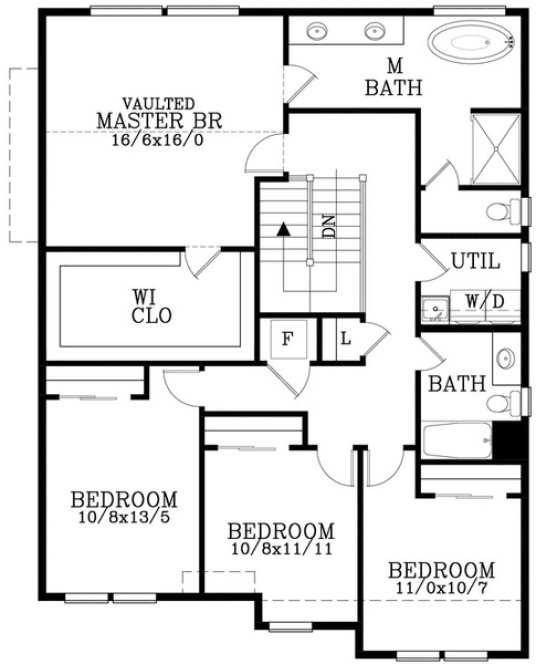 Second Floor Plan for House Plan #852781
