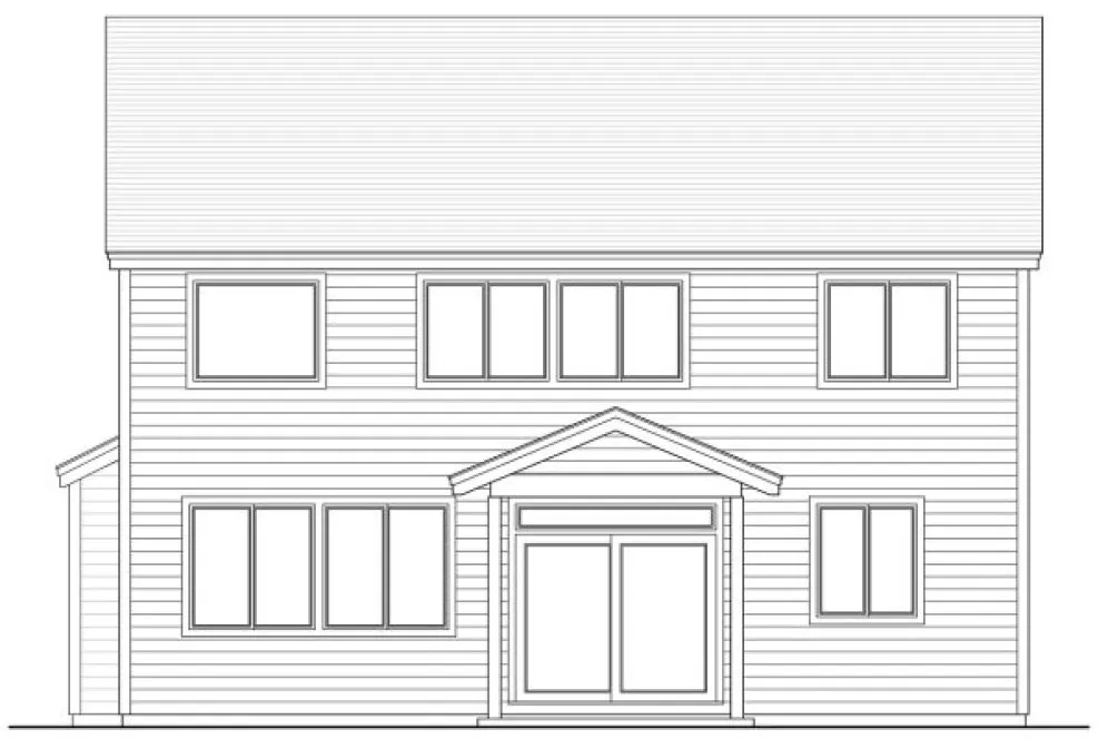 Rear Elevation for House Plan #853622
