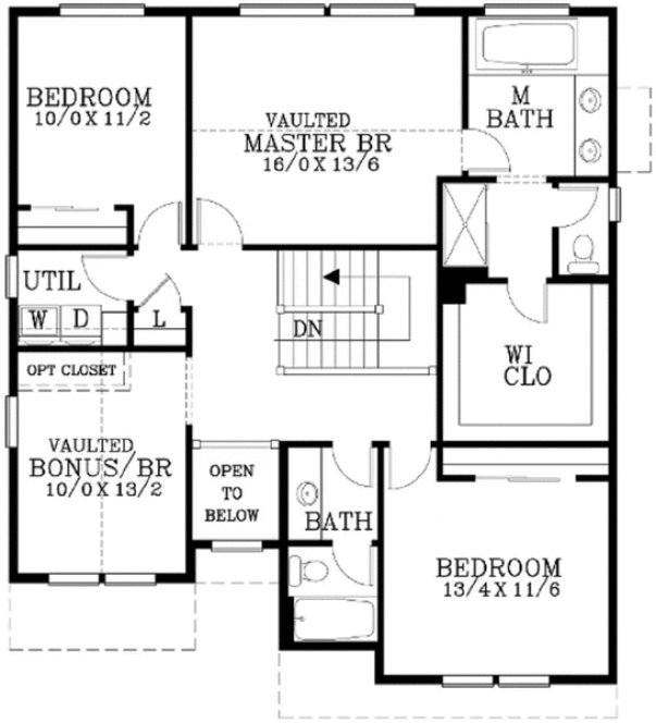 Second Floor Plan for House Plan #853622