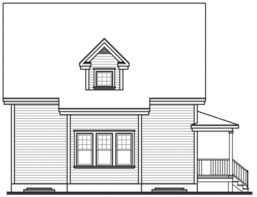 Rear Elevation for House Plan #140954