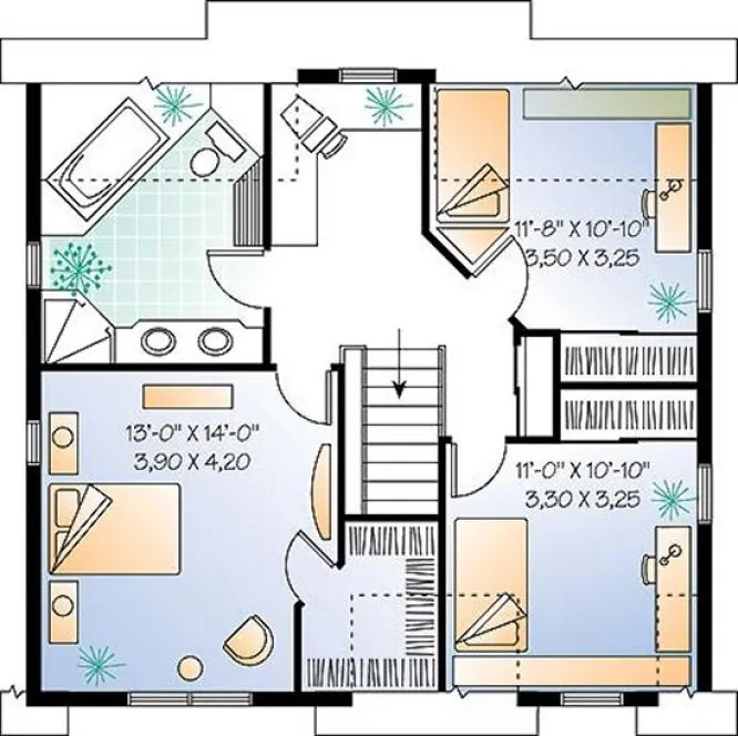 Second Floor Plan for House Plan #140954