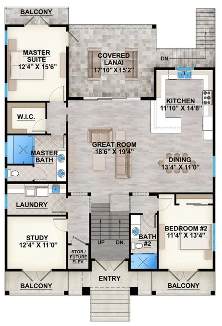 Main Floor Plan for House Plan #775291
