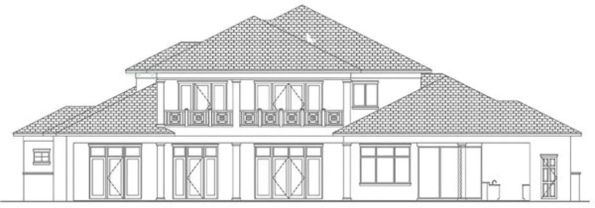 Rear Elevation for House Plan #770196