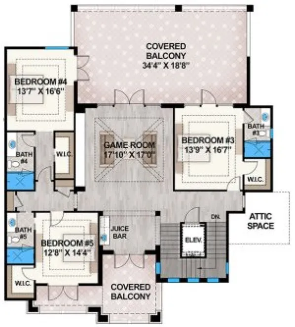 Second Floor Plan for House Plan #770196