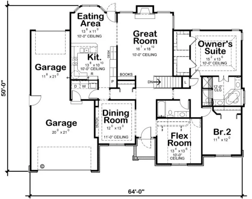 Main Floor Plan for House Plan #156991
