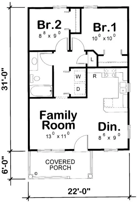 Main Floor Plan for House Plan #152860