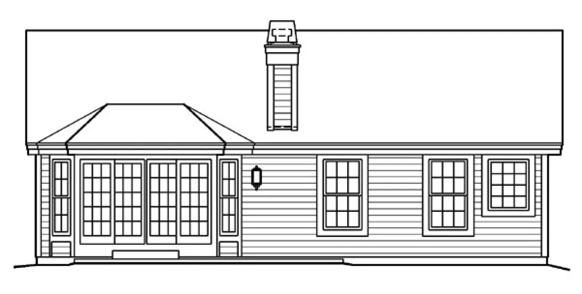 Rear Elevation for House Plan #636911