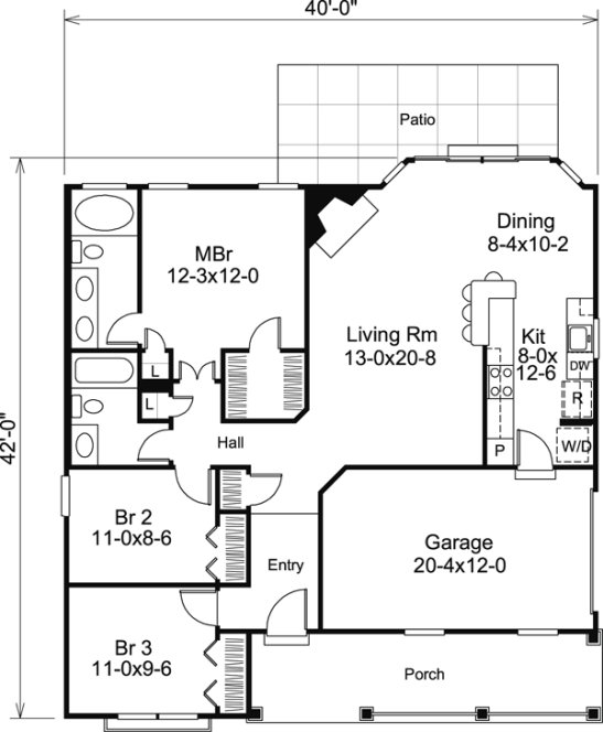 Main Floor Plan for House Plan #636911