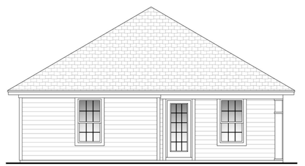 Rear Elevation for House Plan #300521