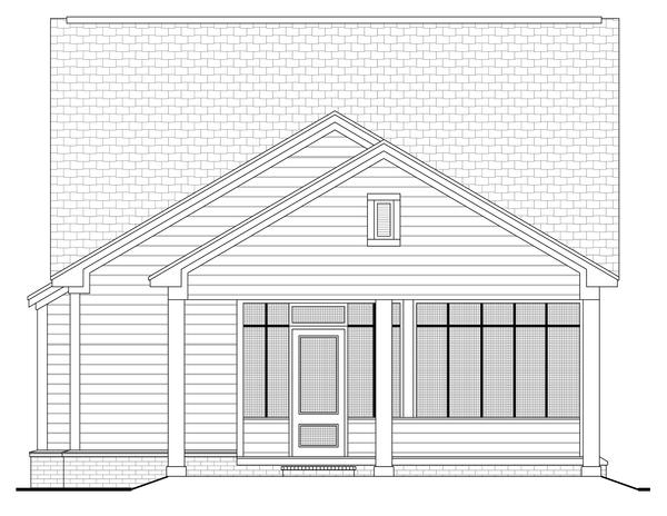 Rear Elevation for House Plan #300031