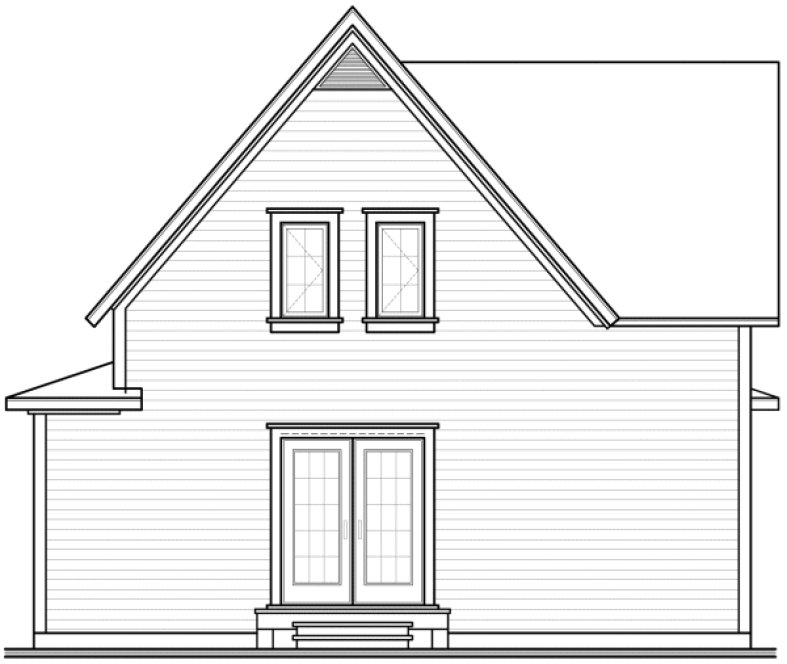 Rear Elevation for House Plan #144952