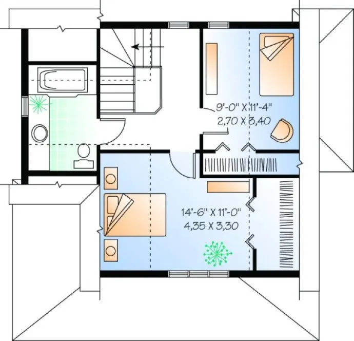 Second Floor Plan for House Plan #144952
