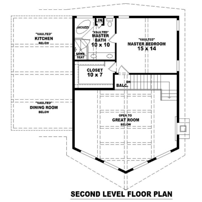 Second Floor Plan for House Plan #490581