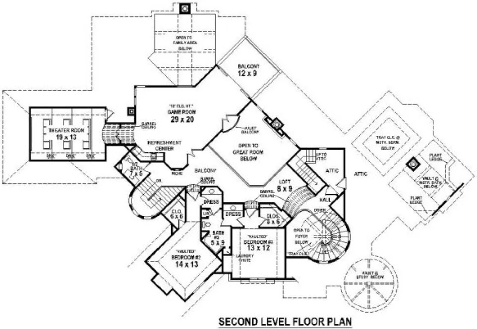 Second Floor Plan for House Plan #490885