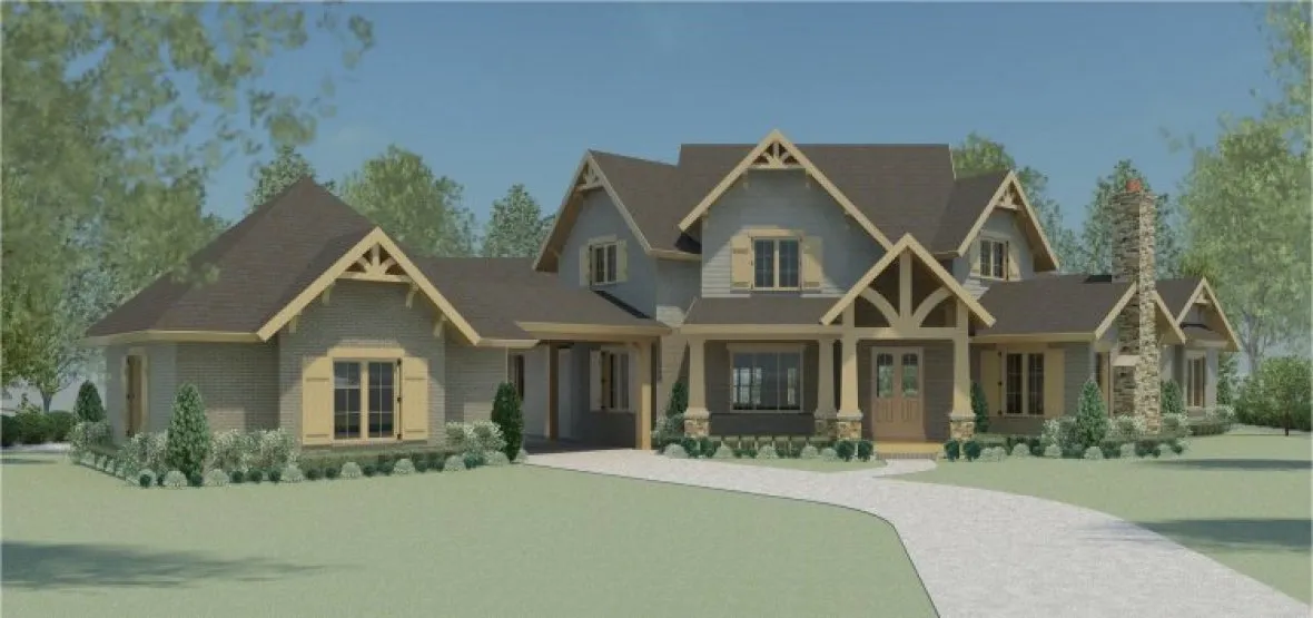 Full Rendering for House Plan #490885