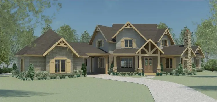 Full Rendering for House Plan #490885