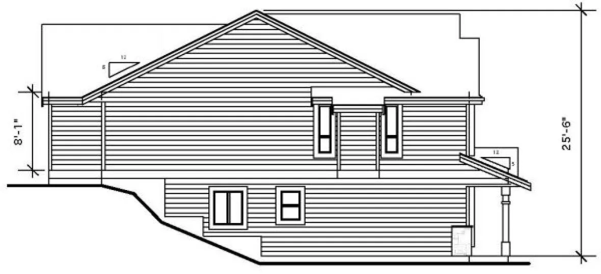 Left Elevation for House Plan #505631