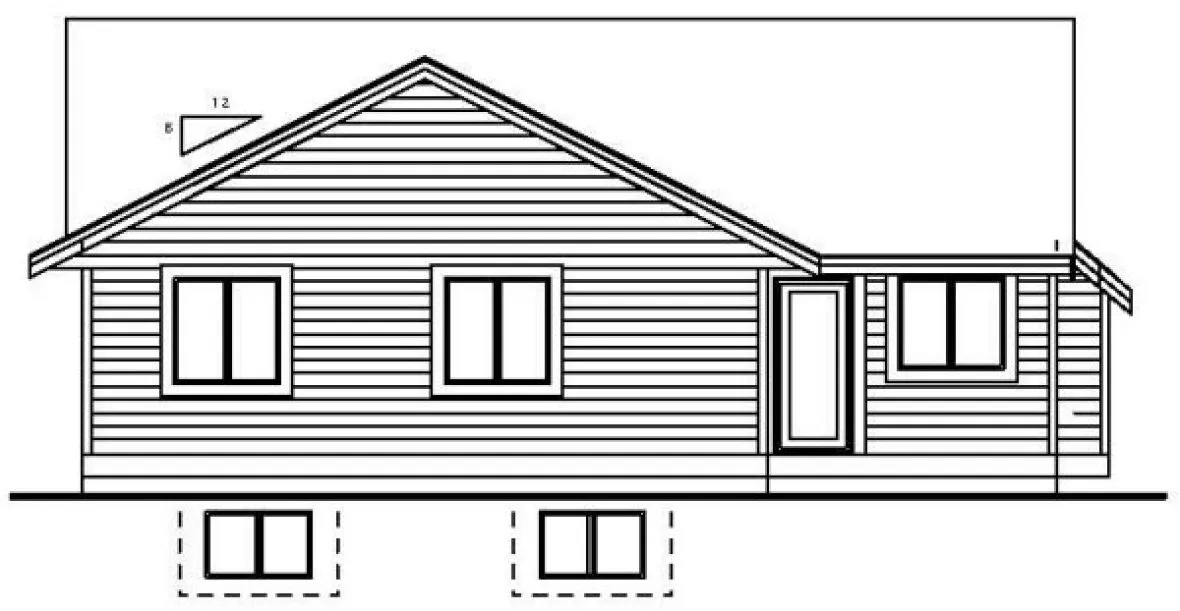 Rear Elevation for House Plan #505631