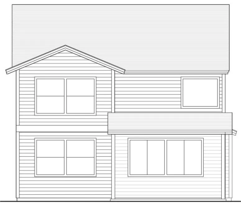 Rear Elevation for House Plan #859732