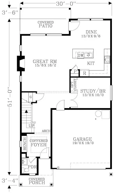 Main Floor Plan for House Plan #859732