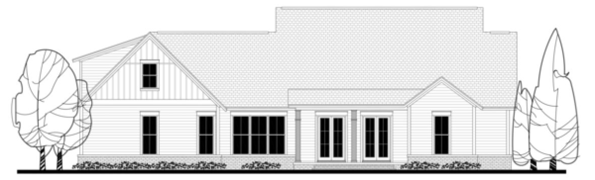 Rear Elevation for House Plan #306862
