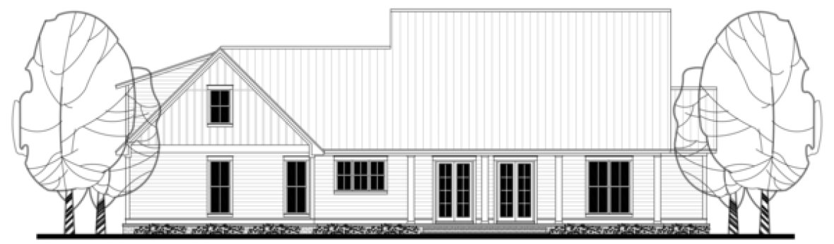 Rear Elevation for House Plan #302822