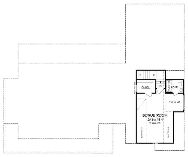 Attic Plan for House Plan #302822