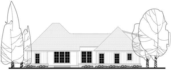 Rear Elevation for House Plan #303702