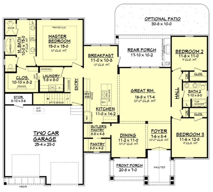 Main Floor Plan for House Plan #303702