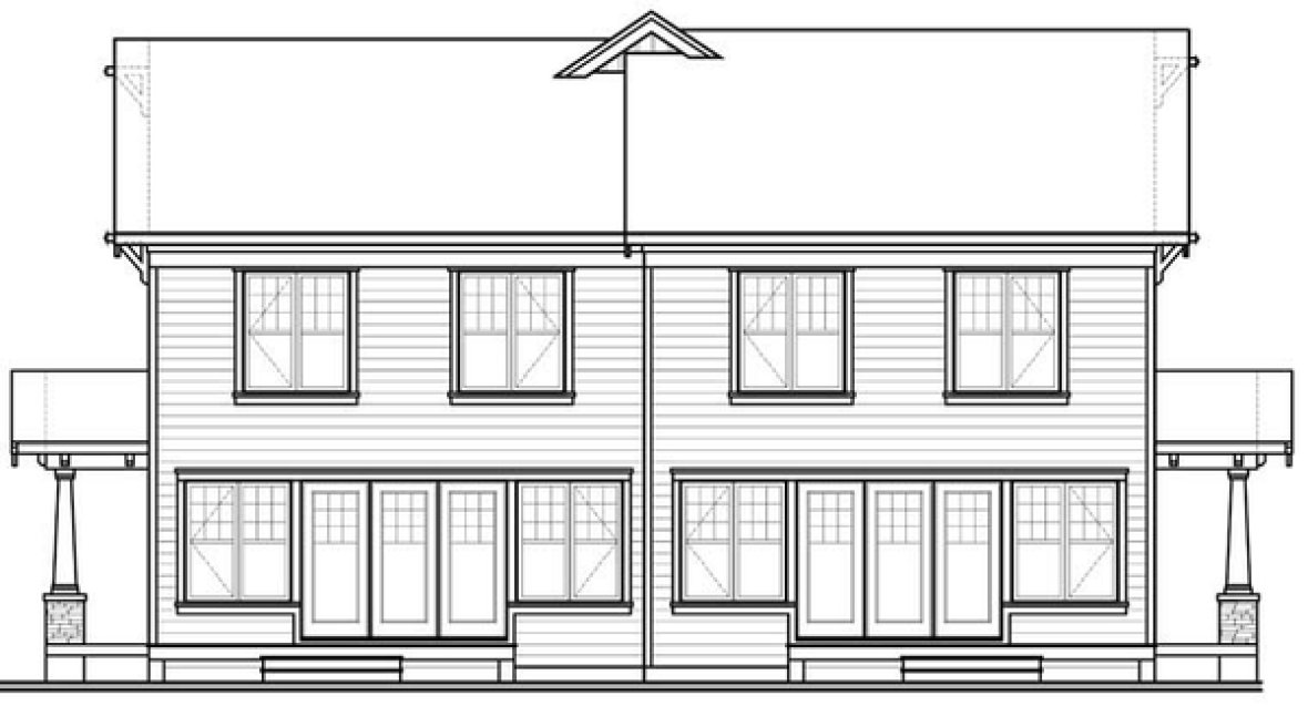 Rear Elevation for House Plan #142303