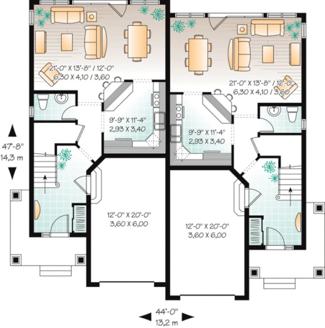 Main Floor Plan for House Plan #142303