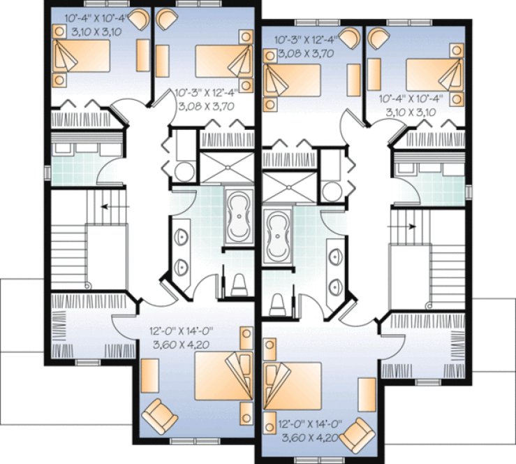 Second Floor Plan for House Plan #142303