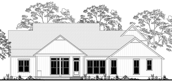 Rear Elevation for House Plan #302472