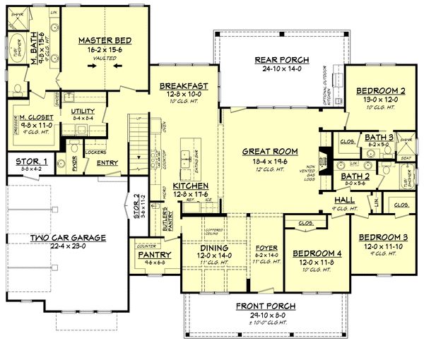 Main Floor Plan for House Plan #302472