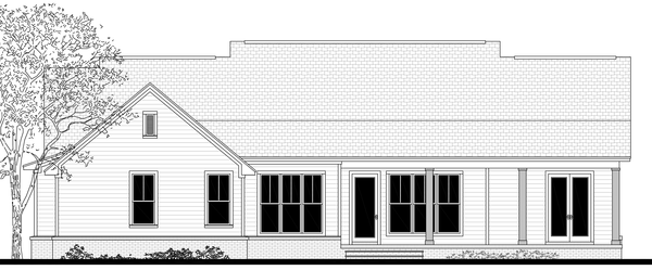 Rear Elevation for House Plan #303991