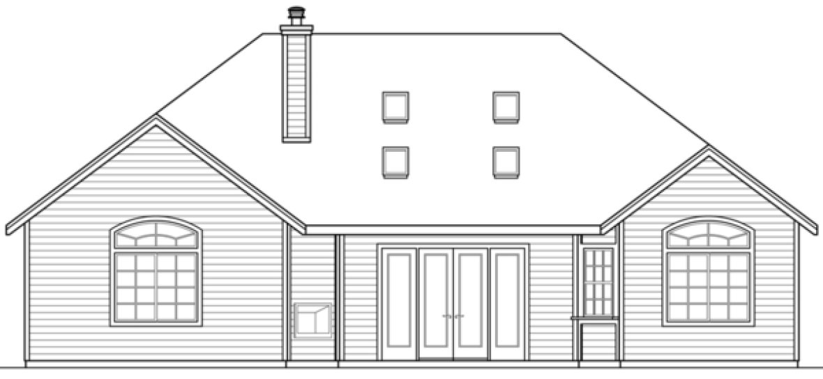 Rear Elevation for House Plan #345242
