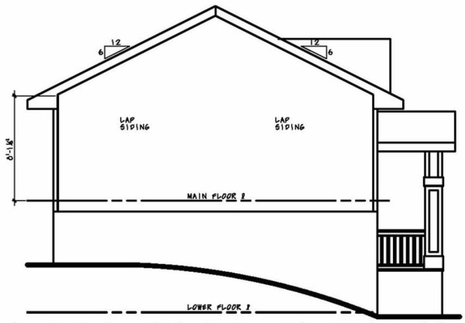 Left Elevation for House Plan #150511