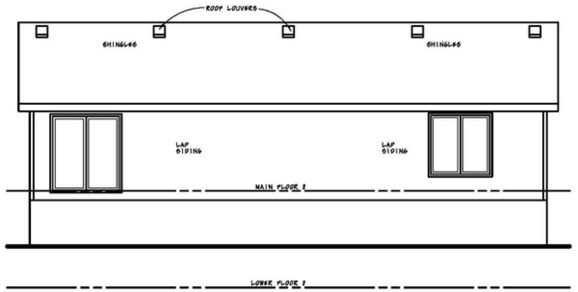 Rear Elevation for House Plan #150511