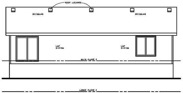 Rear Elevation for House Plan #150511