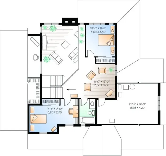Second Floor Plan for House Plan #141162