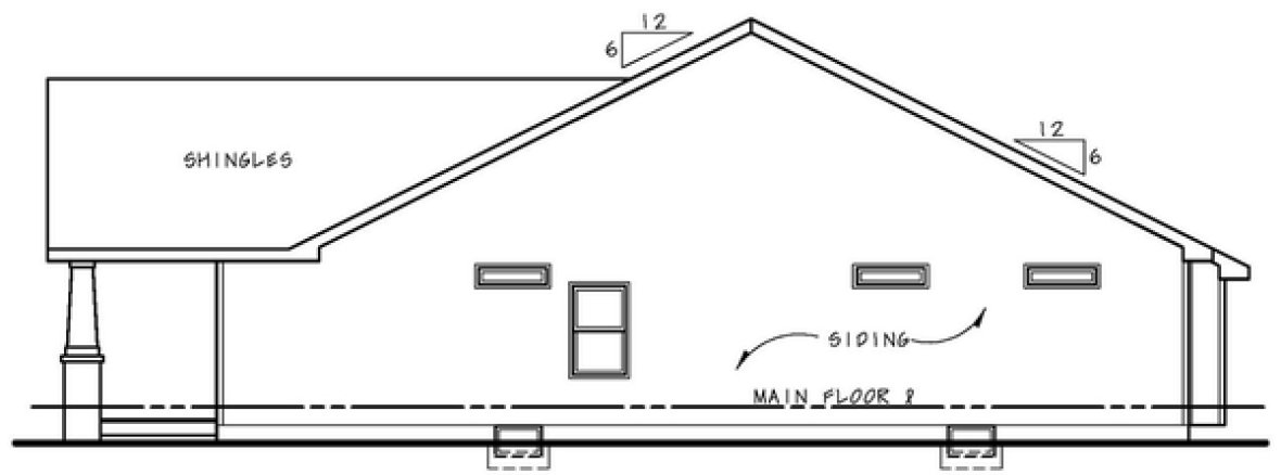 Right Elevation for House Plan #151151