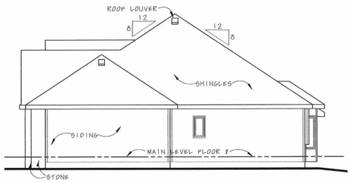 Right Elevation for House Plan #153671