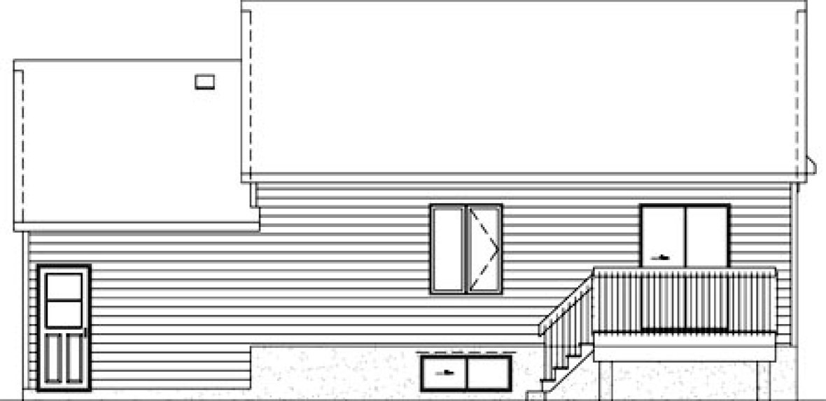 Rear Elevation for House Plan #176080
